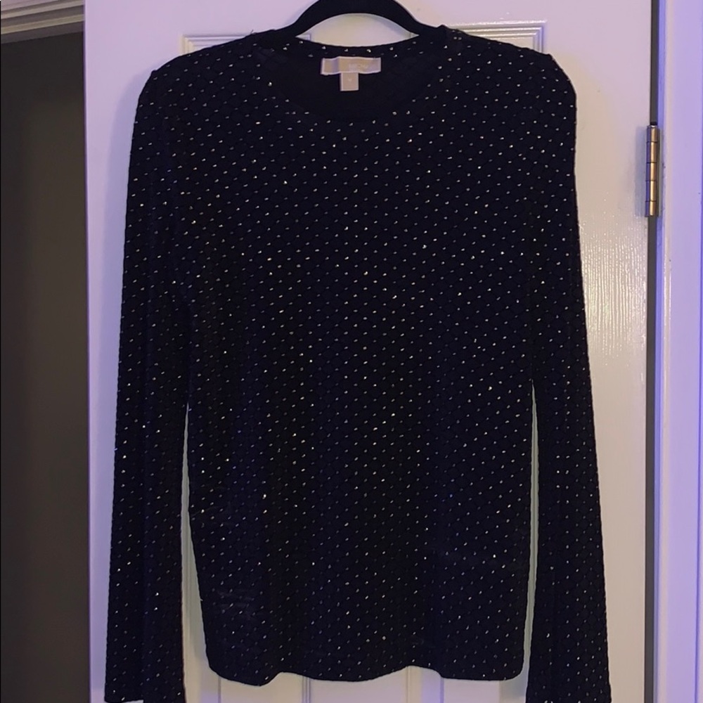 Long black slight bell sleeve